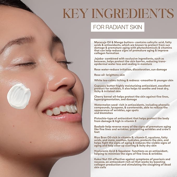 Ultra Moisturizing & Hydrating Body Butter Cream with Botanical Oils, Natural Ceramides, Hyaluronic Acid, Squalane, Cupuacu & Mango Butters-Heal, Soften & Repair Dry Skin 8oz-GlimoraGlow