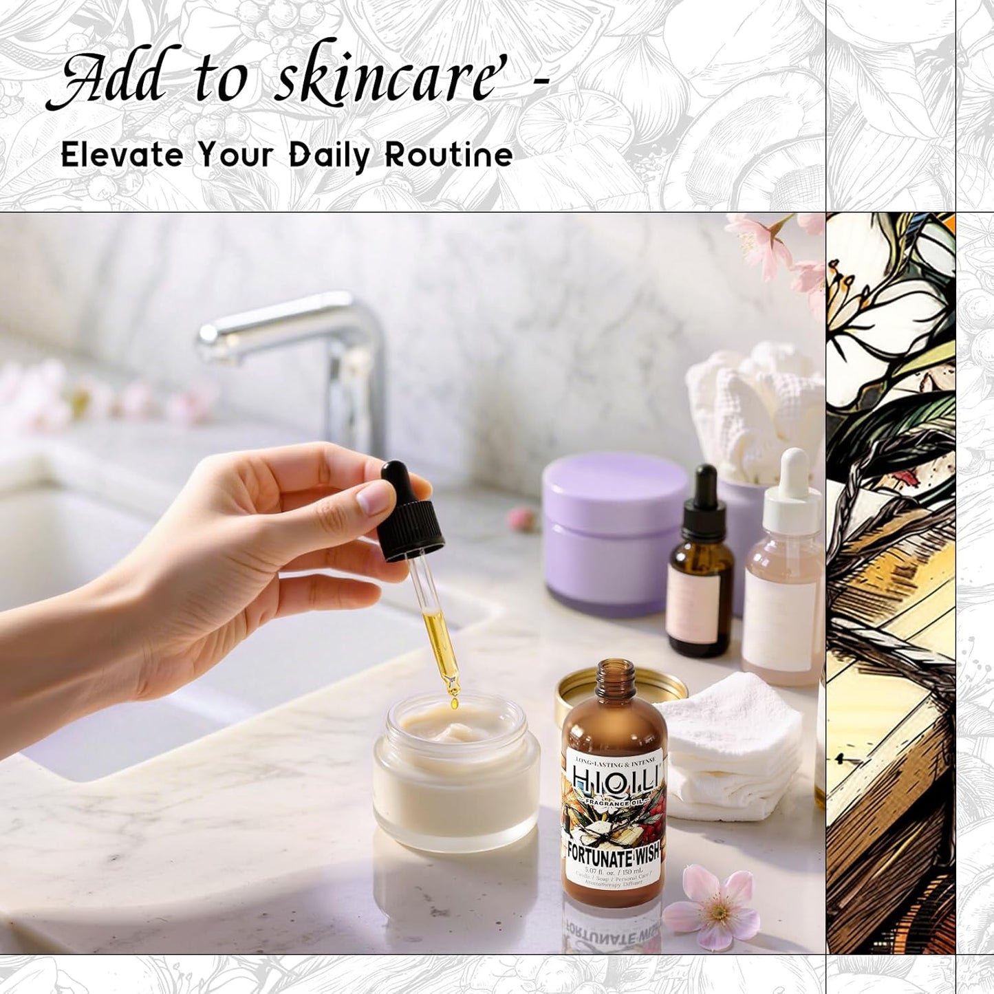 HIQILI Fortunate Wish Fragrance Oil for Diffusers & Candle Making, Inspired by A.na Su Luck-Wish, Skin Safe Scented Oil for Soap, Laundry, Vegan, Long Lasting - 5.07 Fl Oz-GlimoraGlow