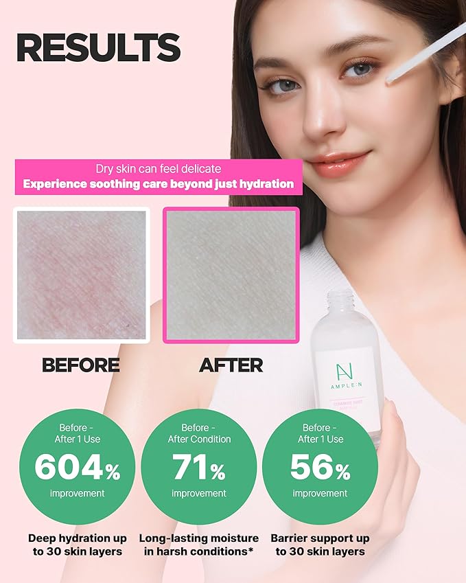 AMPLE:N Ceramide Shot Ampoule – Anti Aging and Hydrating Serum with Ceramide for Deep Moisturization – For Dry & Rough Skin to Reduces Wrinkles & Repairs Skin, 1.01 fl.oz.-GlimoraGlow