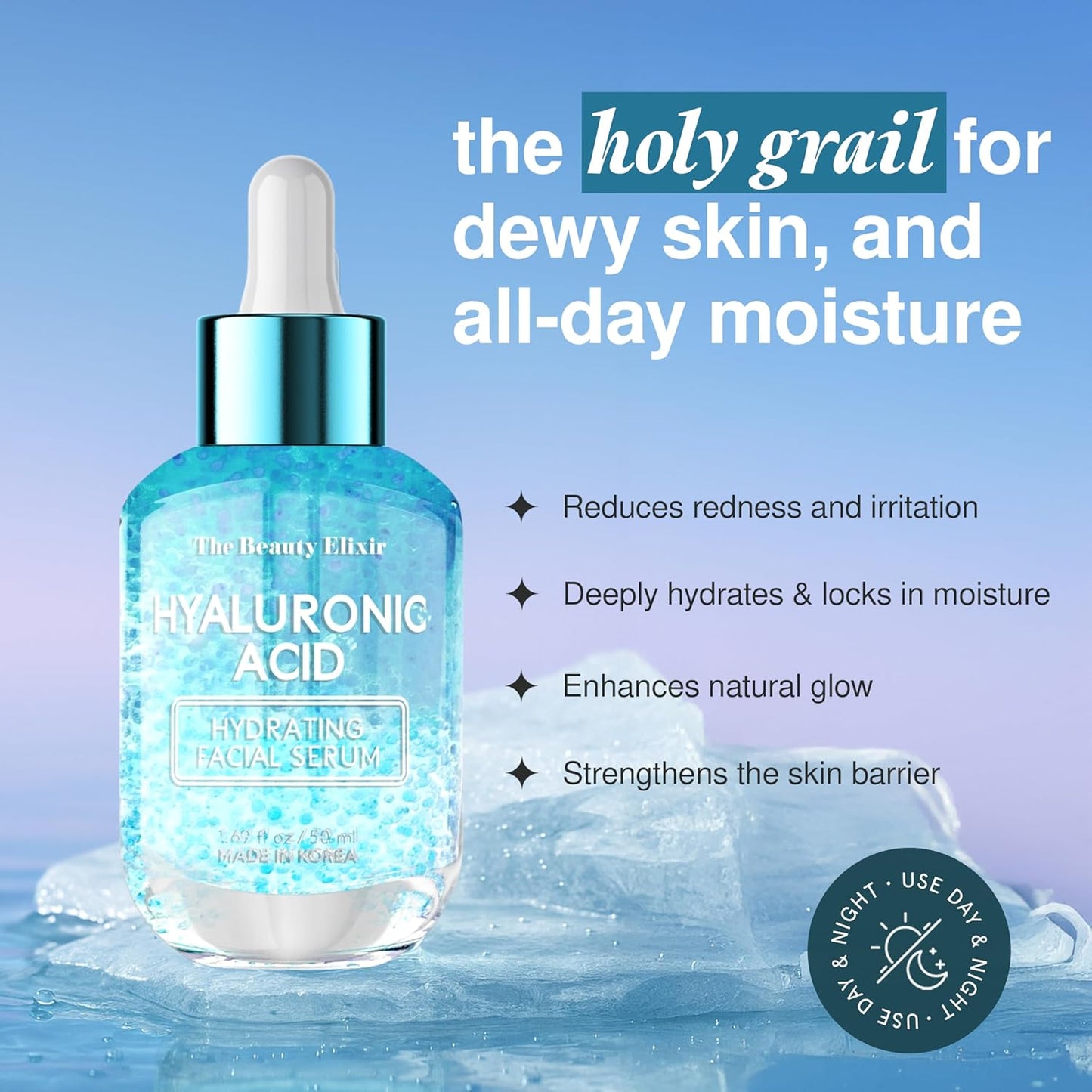 Hyaluronic Acid Serum For Face - Ultra Hydrating, Restores, Smooths & Reduces Wrinkles - Dermatologist Tested, Natural Ingredients, Clean Beauty - Korean Skin Care - 1.69 Fl. Oz-GlimoraGlow