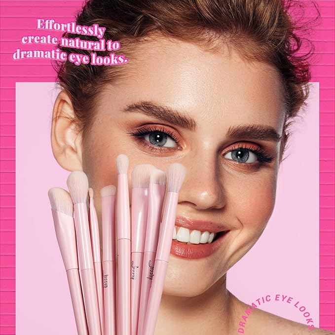 Jessup Pink Makeup Brushes Set 14Pcs Make up Brushes Premium Vegan Foundation Concealer Blush Eyeshadow Eyeliner Powder Highlighter Blending Face Brush Set with Gift Box, T495-G-GlimoraGlow