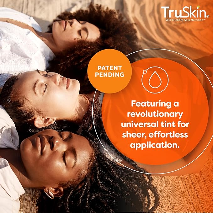 TruSkin Sunscreen Serum for Face – SPF 30 Universal Tinted Mineral Sunscreen Face Serum – Lightweight Transparent Finish – Zinc Oxide, Vitamin C, Hyaluronic Acid, Ceramides, All Skin Types, 1 fl oz-GlimoraGlow