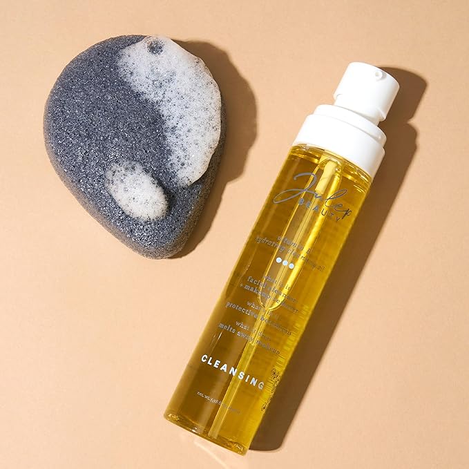 Julep Beauty Konjac Charcoal Sponge + Vitamin E Hydrating Cleansing Oil - For Gentle Exfoliating and Calm Skin - Makeup Remover-GlimoraGlow