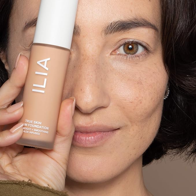 ILIA - True Skin Serum Foundation | Non-comedogenic, Cruelty-Free, Vegan, Weightless Feel, Buildable Coverage, Safe For Sensitive Skin (Texel SF3)-GlimoraGlow