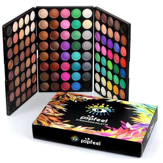 120 Colors Long Lasting Waterproof Highly Pigments Shiny Shimmers Glitter Eyeshadow Palette All in One Makeup Kits for Women Girls Holiday Make-up Gift Sets Xmas Essential Makeup Palette-GlimoraGlow