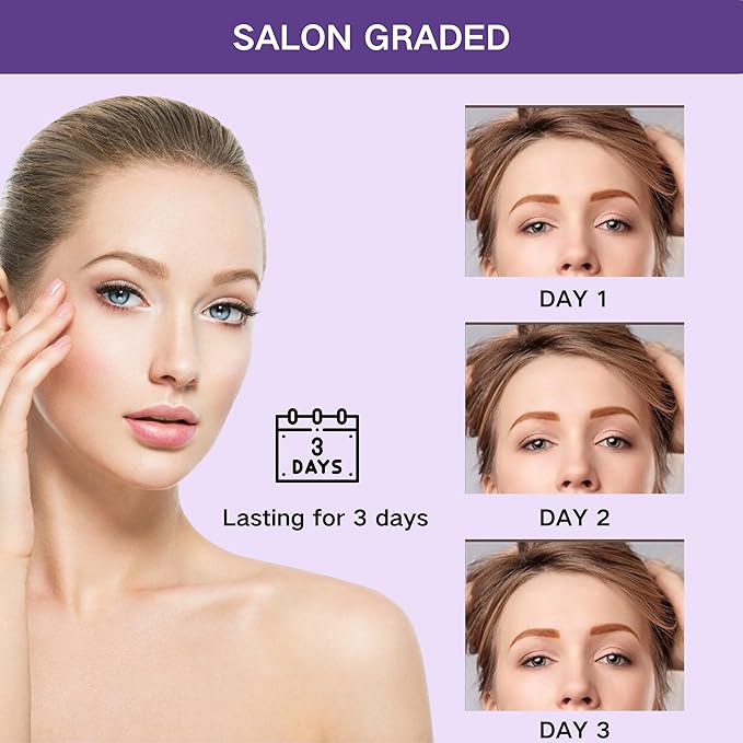 2 Pcs Dark Brown Easy Peel Off Eyebrow Gel, Tattoo Eyebrow Tint, Waterproof & Sweatproof Peel Off Tinted Eyebrow, Long-lasting Natural Color Up to 3 Days, Eyebrow Tattoo for All Skin Types (#01)-GlimoraGlow