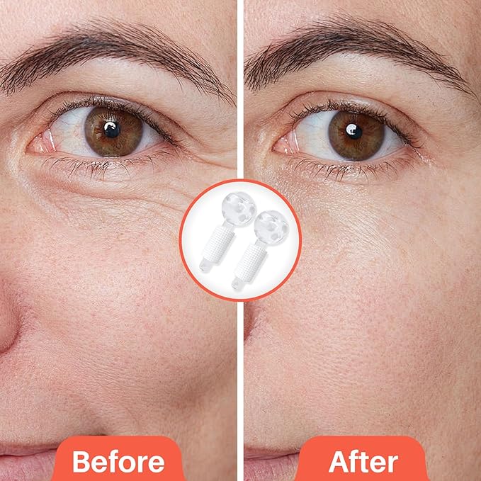 Ice Globes & Ice Roller for Face and Eyes - Facial Massage Tools for Skin Care, Reduce Wrinkles & Puffiness, Cooling Globes & Roller Ball for Glowing Skin 2PCS (White)-GlimoraGlow