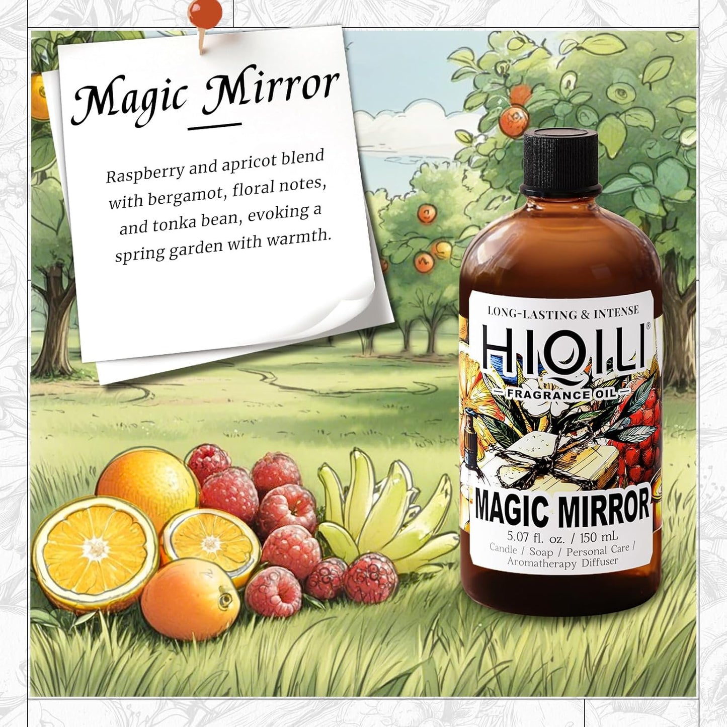 HIQILI Magic Mirror Fragrance Oil for Soap, Candle, Inspired by A.Su Ana-Sui, Women's Perfume Making, Floral Fruity Scents for Essential Oil Diffuser - 5.07Fl Oz-GlimoraGlow