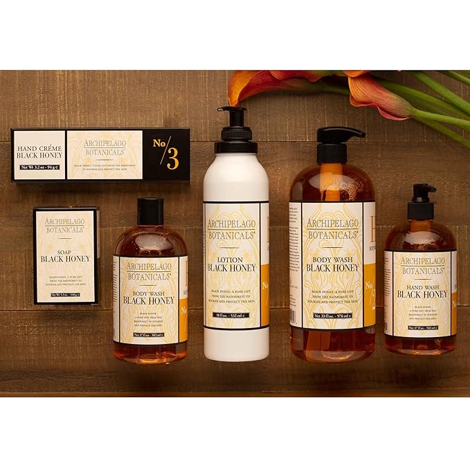 Archipelago Botanicals Black Honey Lotion, Hydrating Body Lotion for Dry Skin, Nourished and Healthy Skin Care, Paraben-Free, Phthalate-Free, 18 oz-GlimoraGlow