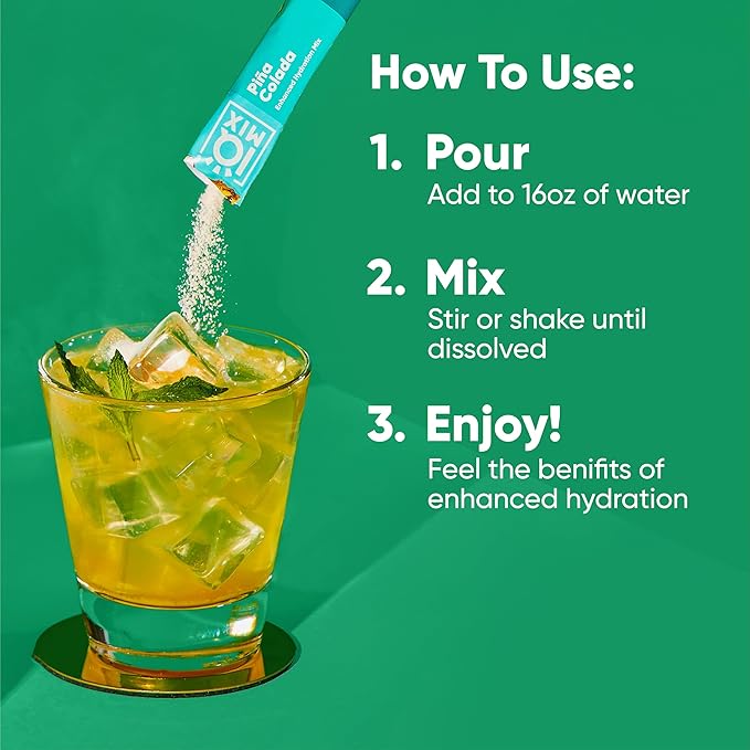 IQMIX Hydration Electrolyte Powder – 4-in-1 Formula for Hydration, Mental Clarity, Mood and Recovery – Sugar-Free Drink Mix, Keto, Magnesium L-Threonate, Lion’s Mane – 40 Count Piña Colada-GlimoraGlow