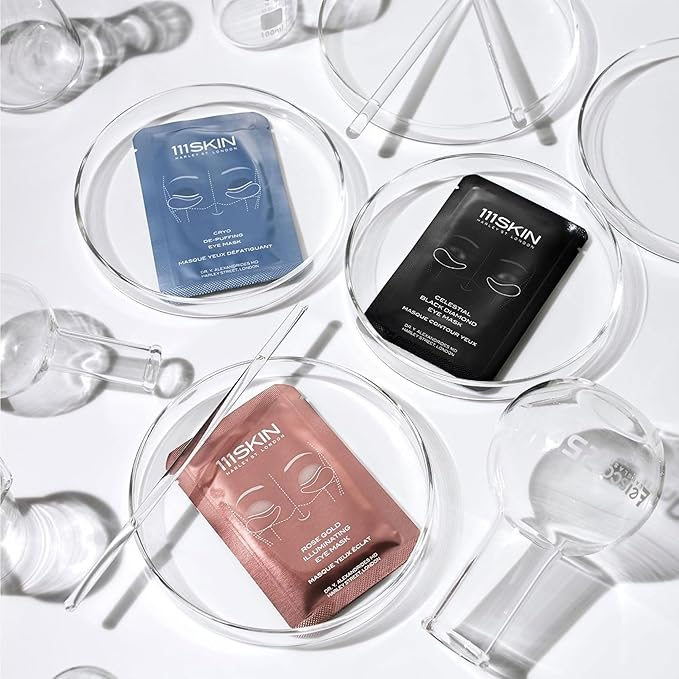 111SKIN Black Diamond Eye Mask, Hydrating Under Eye Patches for Dark Circles with Retinol, Hyaluronic Acid & Niacinamide, Helps Lift & Firm the Appearance of Fine Lines & Undereye Area, 8 Pairs-GlimoraGlow