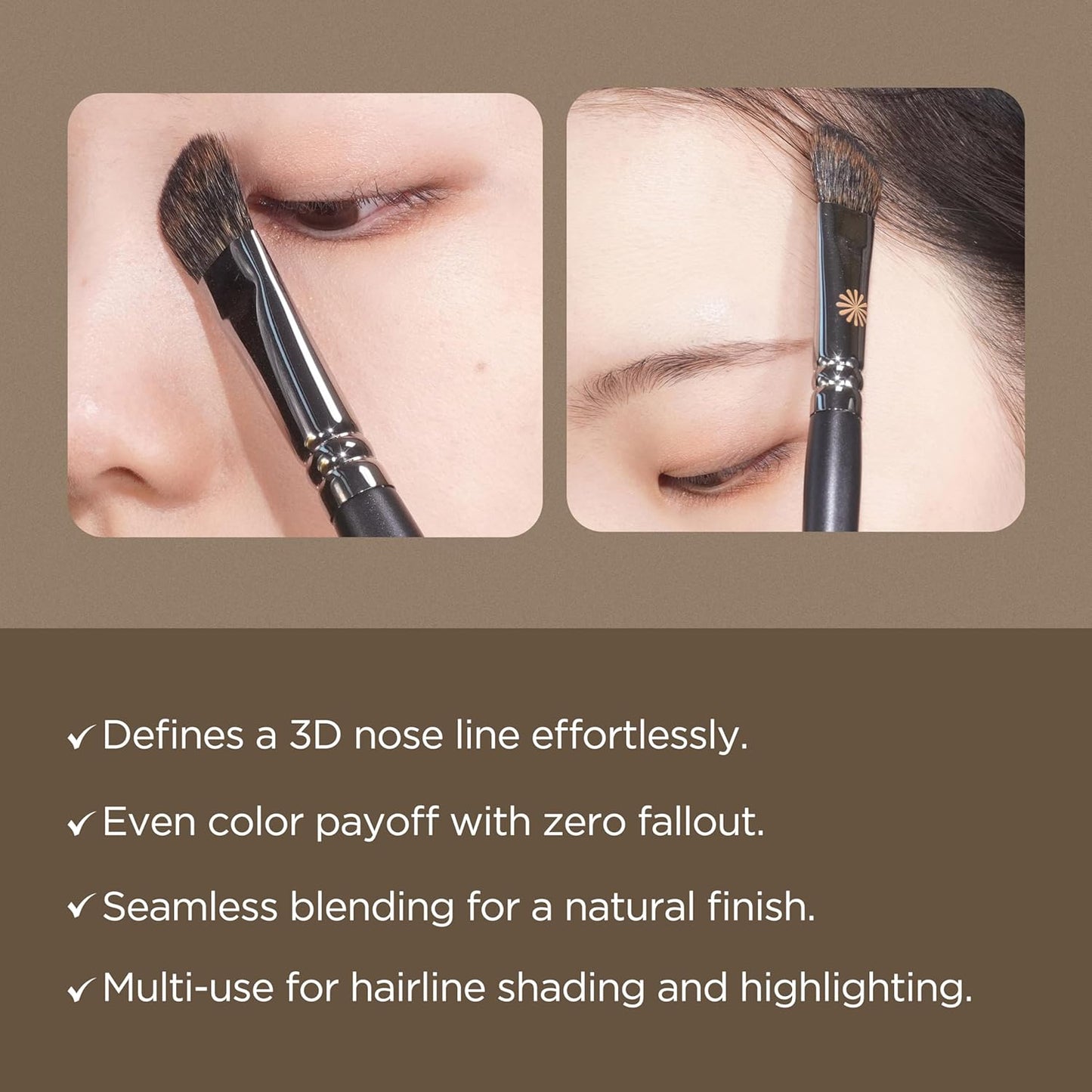 Piccasso 201 Nose Shading Brush – Soft Hair Makeup Brush for Nose Shaper and Face Makeup, Small Angled Brush for Precise Contouring and Blending, Korean Professional Beauty Tool for Daily Use-GlimoraGlow
