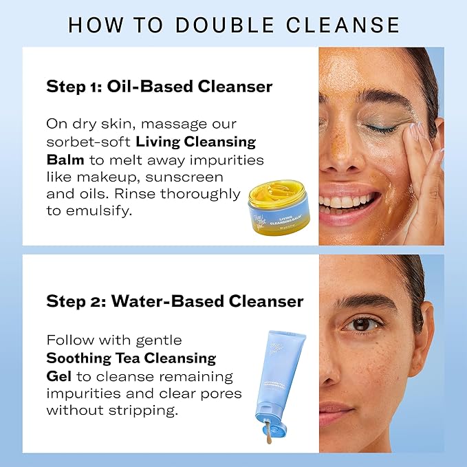 Then I Met You Soothing Tea Cleansing Gel, Hydrating Water-Based Face Cleanser with Fermented Rice Water & Green Tea, Vegan & Clean Skincare, 3.38 oz-GlimoraGlow