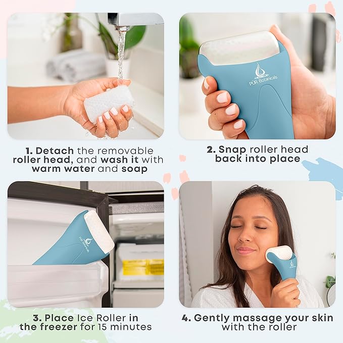 Arctic 2-in-1 Set Cryotherapy Ice Roller for Face Wrinkles Massager - Skin Care Tool for Puffiness - Cooling Ice Facial Eye Skin Roller - Reduce Puffiness and Relief Migraine Pain-GlimoraGlow