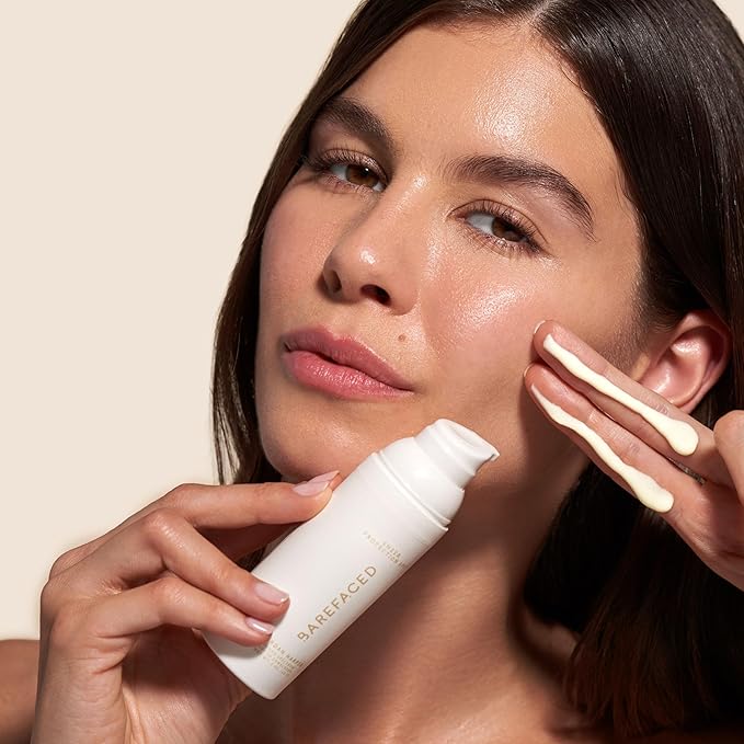 Barefaced Sheer Protection SPF 50+ – Broad-Spectrum Face Sunscreen for women with Zinc Oxide, Niacinamide & Hyaluronic Acid – Oil-Free UV Protection, Hydration & Anti-Aging with Universal Tint (60ml)-GlimoraGlow