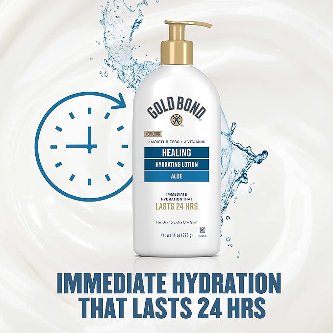 Gold Bond Ultimate Healing Skin Therapy Lotion with Aloe, 14 oz., Non-Greasy & Hypoallergenic-GlimoraGlow