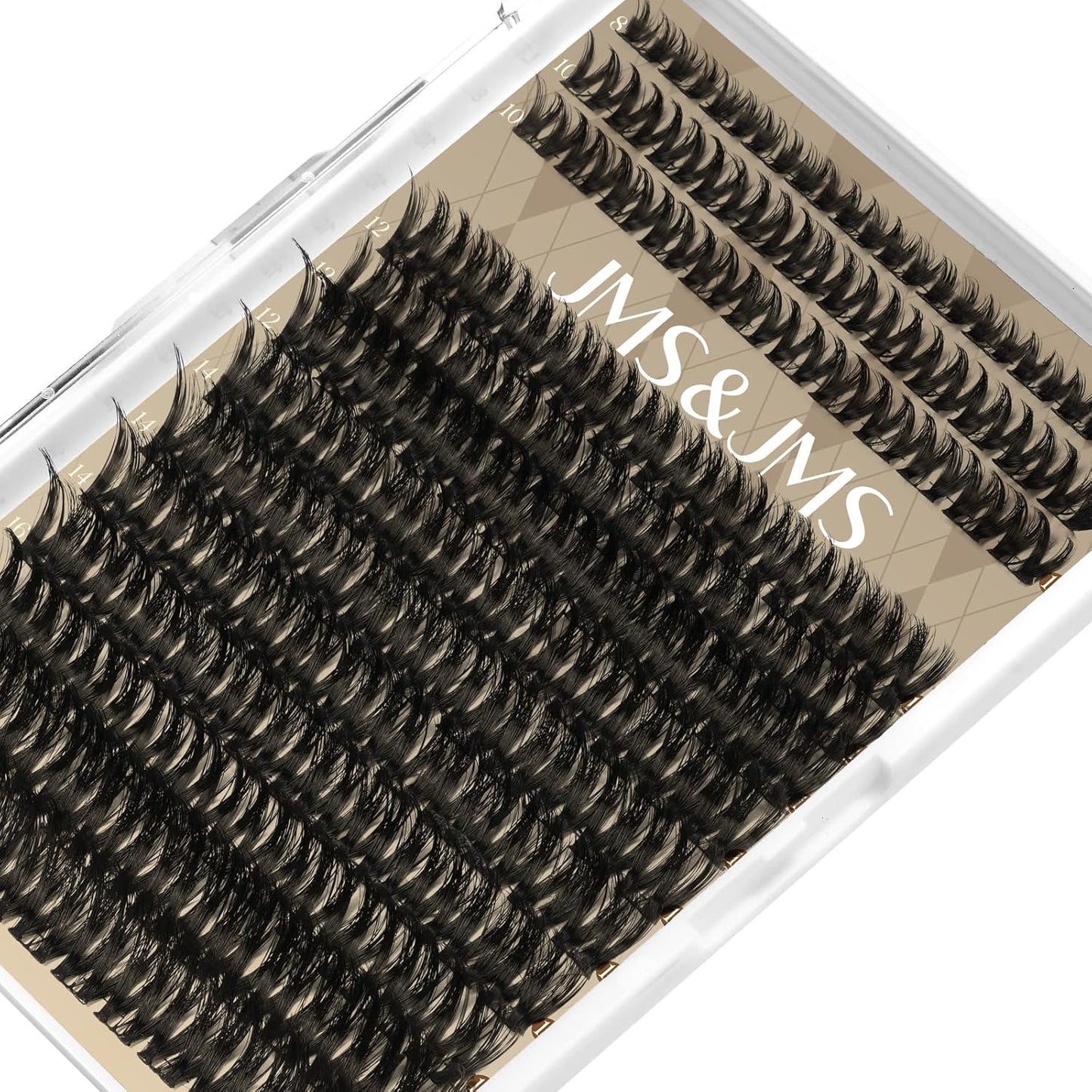 JMS&JMS 156Pcs Lash Clusters Lash Extension CC Curl Wispy Eyelash Clusters Natural Volume Eyelash Extensions Individual Lashes DIY for Beginner (8-18MIX)-GlimoraGlow