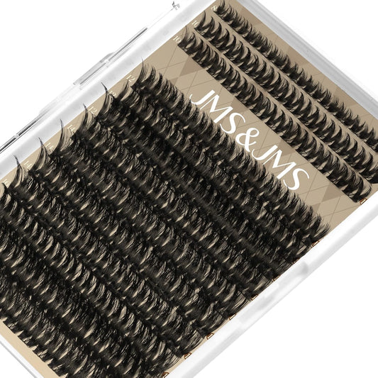 JMS&JMS 156Pcs Lash Clusters Lash Extension CC Curl Wispy Eyelash Clusters Natural Volume Eyelash Extensions Individual Lashes DIY for Beginner (8-18MIX)-GlimoraGlow
