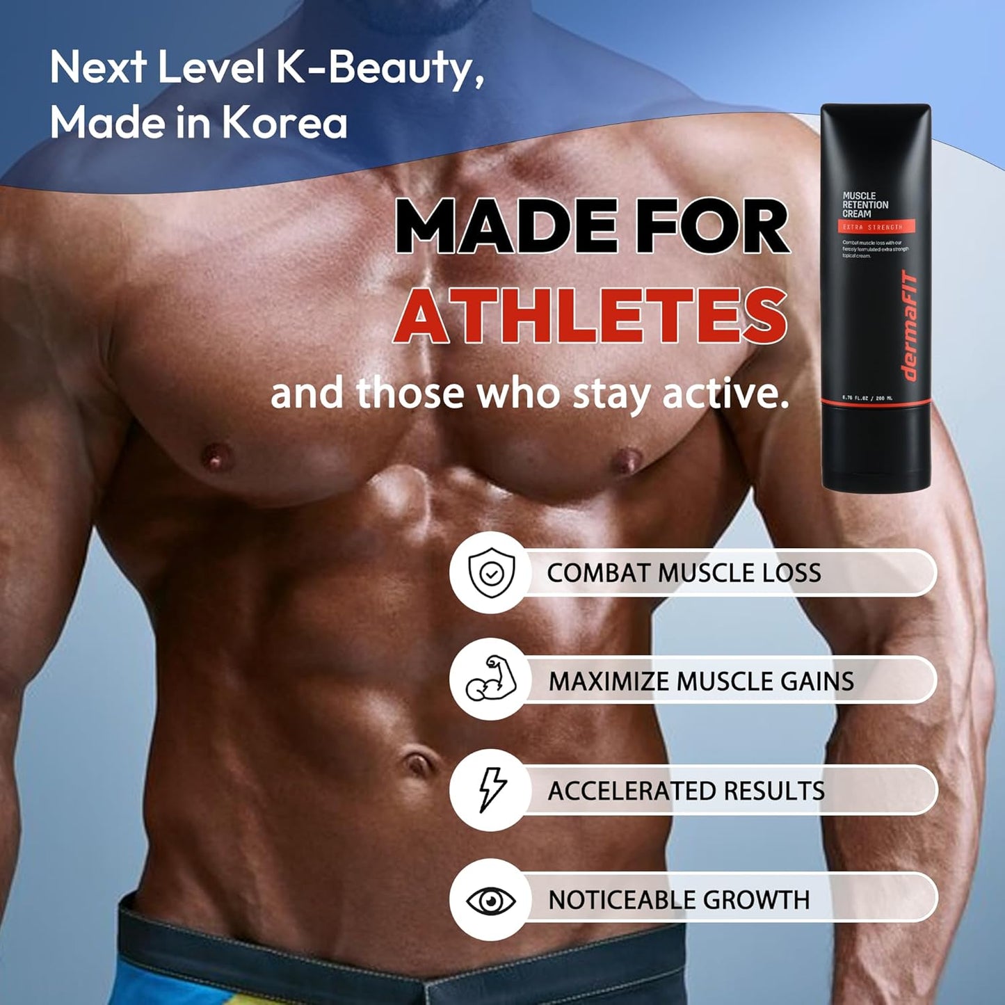 Extra Strength Muscle Maintenance Cream, Post Workout Recovery & Strength, Double-Enhanced Effect of Muscle Loss Prevention, 200ml, No Artificial Fragrance Topical Analgesic for Muscle-GlimoraGlow