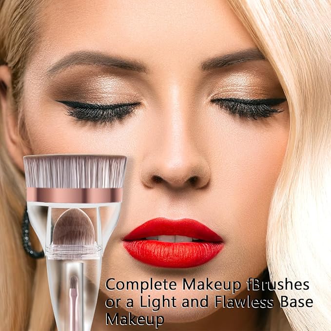 Makeup Brushes, Daubigny Perfect 3IN1 Makeup Brush for Face Blush Liquid Powder Foundation Brush for Blending Liquid, Cream or Flawless Powder Cosmetics with Great Gift Case-GlimoraGlow