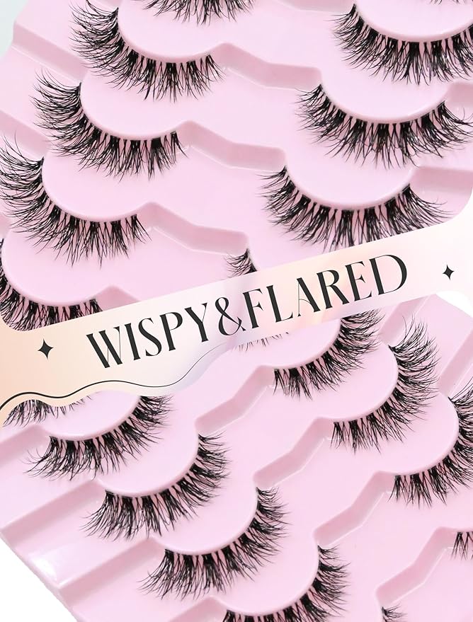 False Eyelashes Cat Eye Lashes Wispy Lashes Fake Lashes Natural Lashes Fake Eyelashes Natural Eyelashes Mink Lashes K4-GlimoraGlow