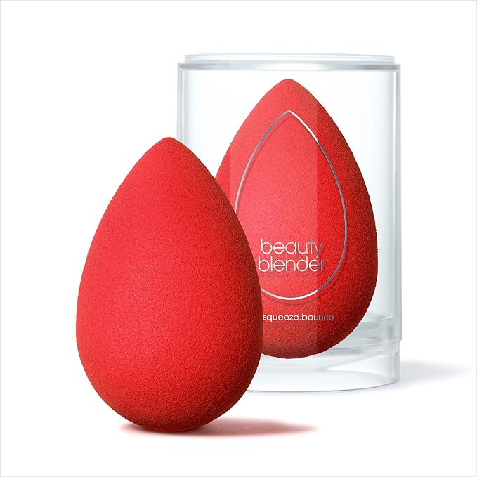 Beautyblender® | Ruby Beauty Blender Makeup Sponge, Super-Soft Foam Easily Blends Foundations, Powders & Creams, Made in USA, Reusable, Washable, Streak Free Application, Vegan, Cruelty Free-GlimoraGlow