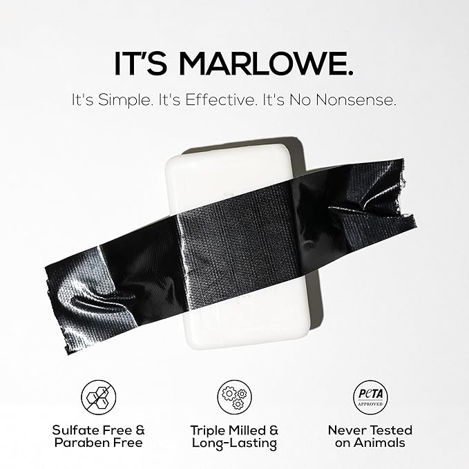 MARLOWE. No. 105 Bar Soap for Men 7 oz (12 Bars) Moisturizing Body Soap, Nourishing & Refreshing with Natural Extracts, Shea Butter, Olive Oil & Green Tea Extracts, Original Sage & Fir Scent-GlimoraGlow