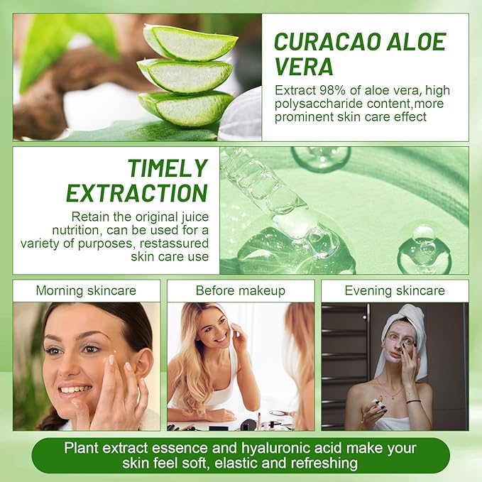 10 Pcs Skin Care Sets Face Care Set for Women Includes 1 Pcs Cleanser, Toner, Lotion, Eye Cream, Serum, Face Cream, Lip Balm and 3 Facial Masks Skincare Gift for Girls (Aloe Vera)-GlimoraGlow