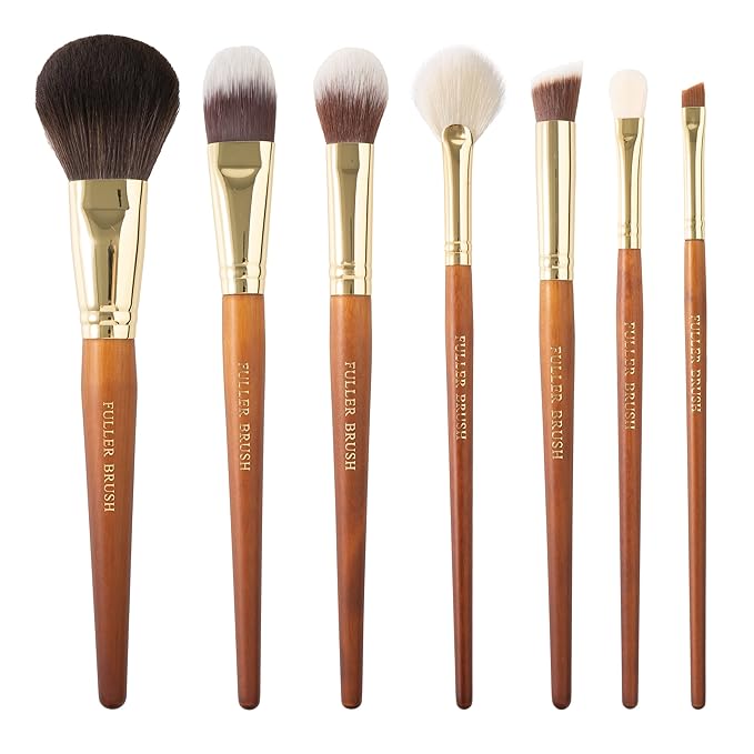 Fuller Cosmetic Brush & Bag Set (Set of 7 Brushes)-GlimoraGlow