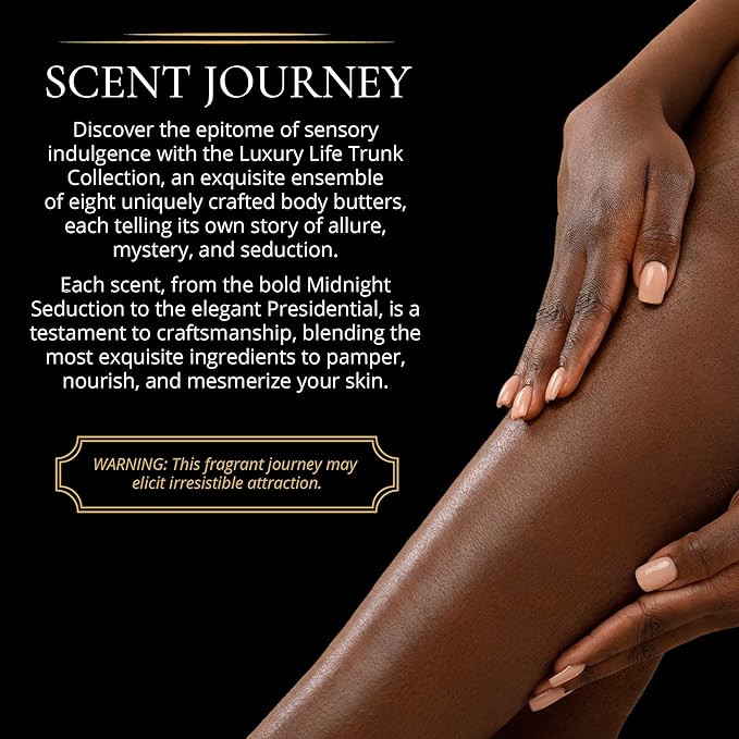 LUXURY LIFE BUTTER - Scented, Luxurious Body Butter With All-Natural Hyaluronic Acid For Soft, Hydrated Skin - For Men & Women - Suitable For All Skin Types - Luxury Life Trunk Collection 240 oz.-GlimoraGlow