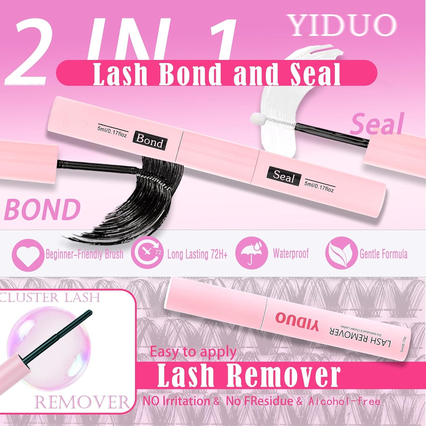 994Pcs Bulk Packs Lashes Clusters Kit Volume False Eyelash Extensions D Curl Wispy Individual Fake Eyelashes, Volume Studio Effect, Wholesale Large Pack with Glue&Seal|Tweezers|Removers|Cleanser-GlimoraGlow