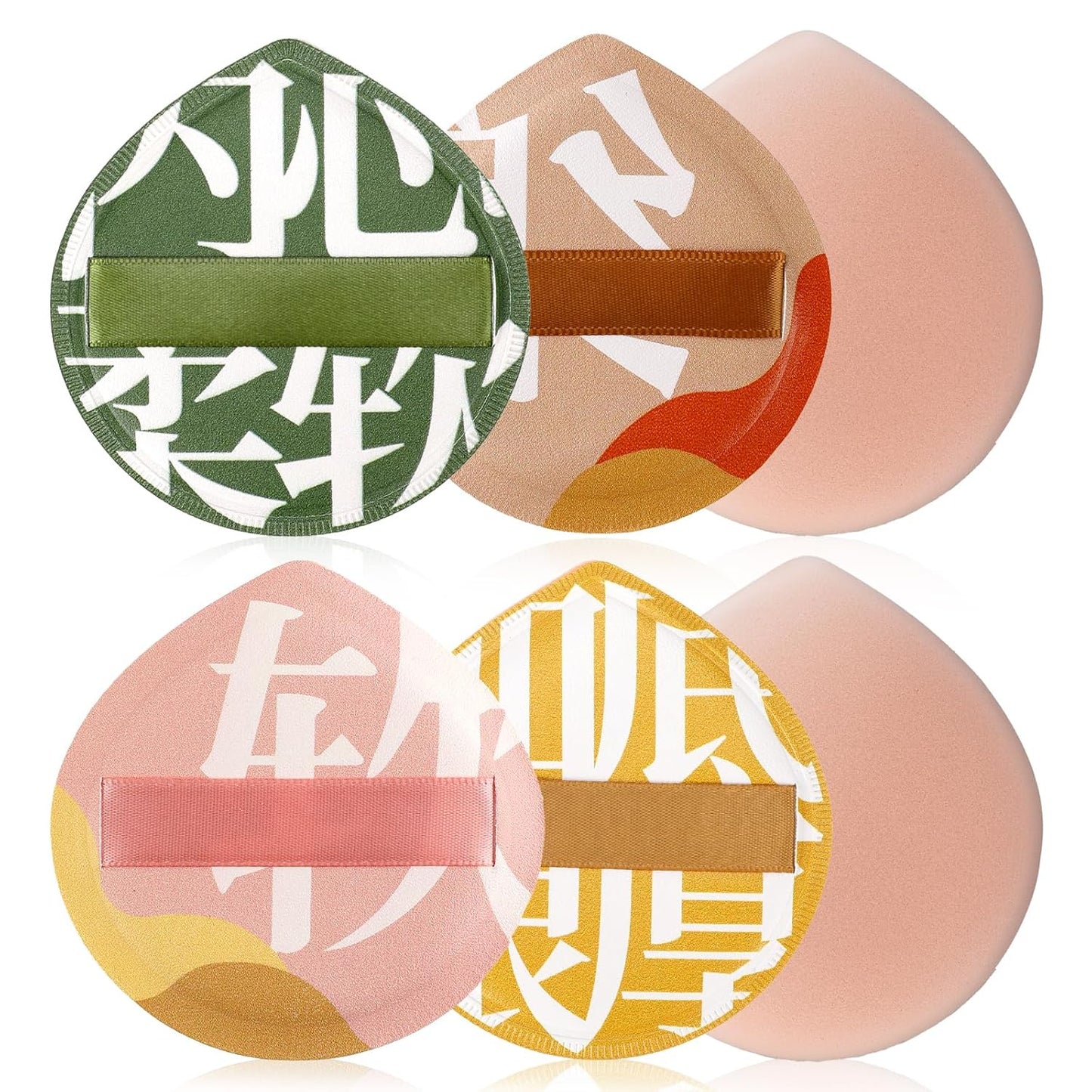 4 PCS Foundation Sponge, Korean Makeup Sponge Puff Teardrop Setting Powder Puff Face Makeup Cushion Puff Soft Beauty Blender Sponge for Concealer Liquid Cream and Powder, Beginner Friendly, Medium-GlimoraGlow