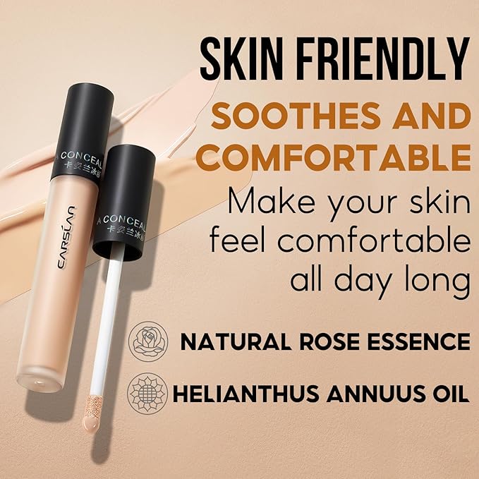 Hydrating Concealer - Full Coverage Matte Finish, 16H Long Lasting Corrects Dark Circles, Redness, Blemishes, 01 Ivory-GlimoraGlow