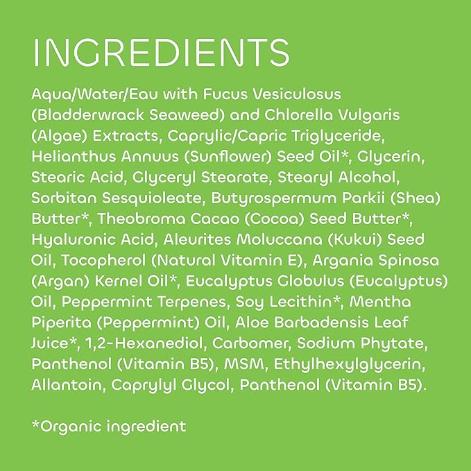 Seaweed Bath Co. Hydrate Body Cream, Eucalyptus Peppermint Scent, 6 Ounce, Nourishing Hand & Body Lotion Moisturizer for Dry Skin, with Sustainably Harvested Seaweed, Kukui Oil, Hyaluronic Acid-GlimoraGlow