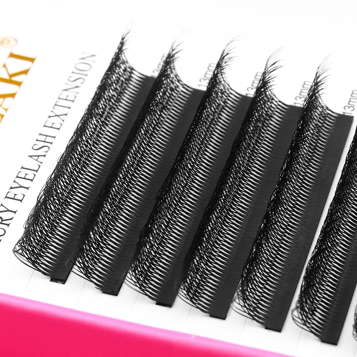 Lash Extensions Double Tips 4D Eyelash Extensions W Shape 0.07mm Thickness C Curl 13mm Premade Fans Easy Fan Volume Lashes Matte Black Crisscross(W-4D-Double Tips-0.07-C,13mm)-GlimoraGlow
