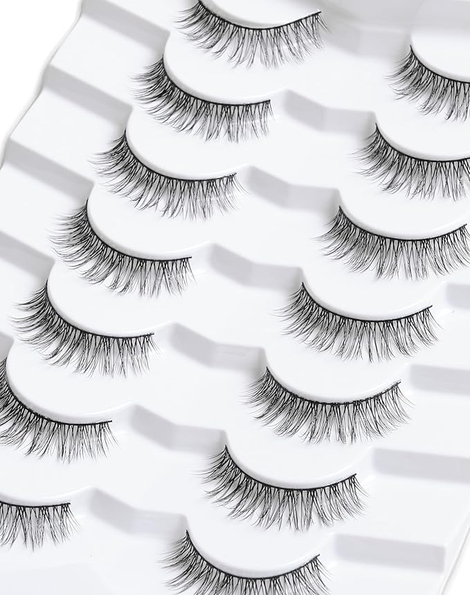 Onlyall Lashes Mink False Eyelashes Natural Wispy Lashes Soft Faux Mink Lashes Fluffy False Lashes DK72-GlimoraGlow