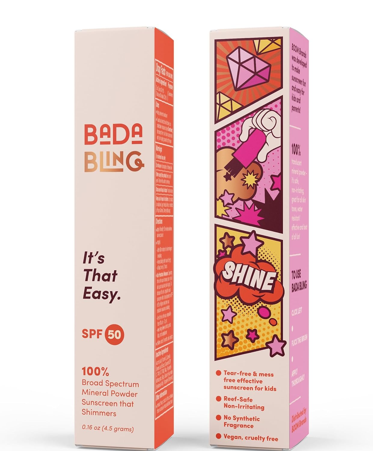 Bada Boom Bada Bling Shimmer Mineral Translucent Sunscreen Powder, Brush on SPF 50 and Sparkles-GlimoraGlow