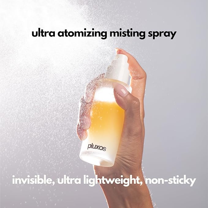 | PLUXOS 47 | SUNSCREEN + SKINCARE SPF 47 FACE MIST SPRAY (Vanilla) | SUN DEFENSE COMPLEX CARE | Apply Over Makeup, Broad Spectrum, Clear, Light, Vegan, Hydrate, Fight Acne, Anti-Aging, Cell Repair-GlimoraGlow