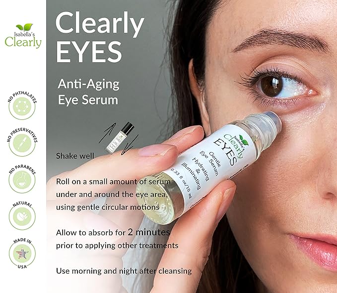 EYES, Natural Anti Aging Eye Serum | Hydrating and Firming Instant Treatment for Tired Puffy Eyes, Dark Circles, Swollen Eyelid, Eye Bags with Cucumber and Avocado | Made in USA-GlimoraGlow