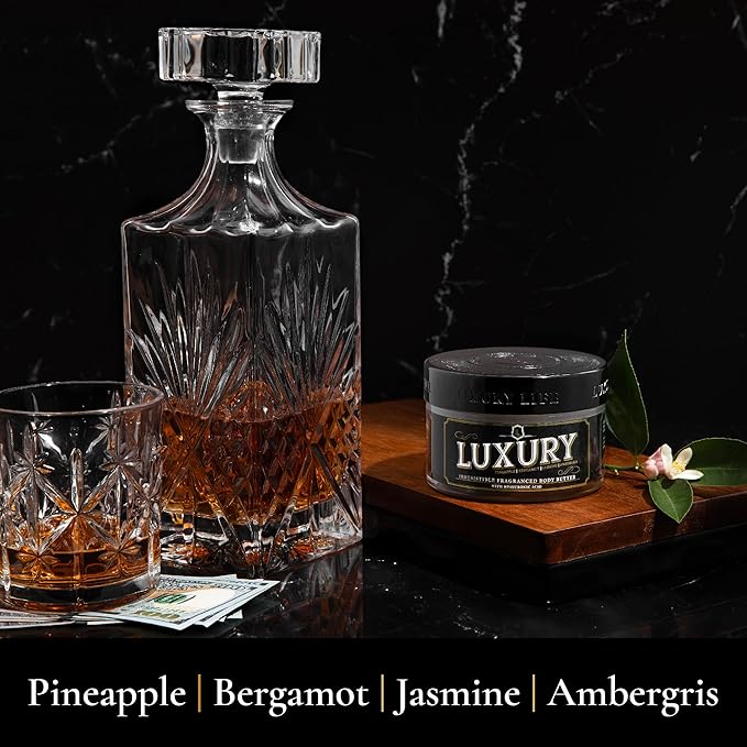 LUXURY LIFE Bed Butter - Scented, Luxurious Body Butter With All-Natural Hyaluronic Acid For Soft, Glowing, Hydrated Skin For Men & Women - Suitable For All Skin Types - Luxury Scent, 5 oz-GlimoraGlow