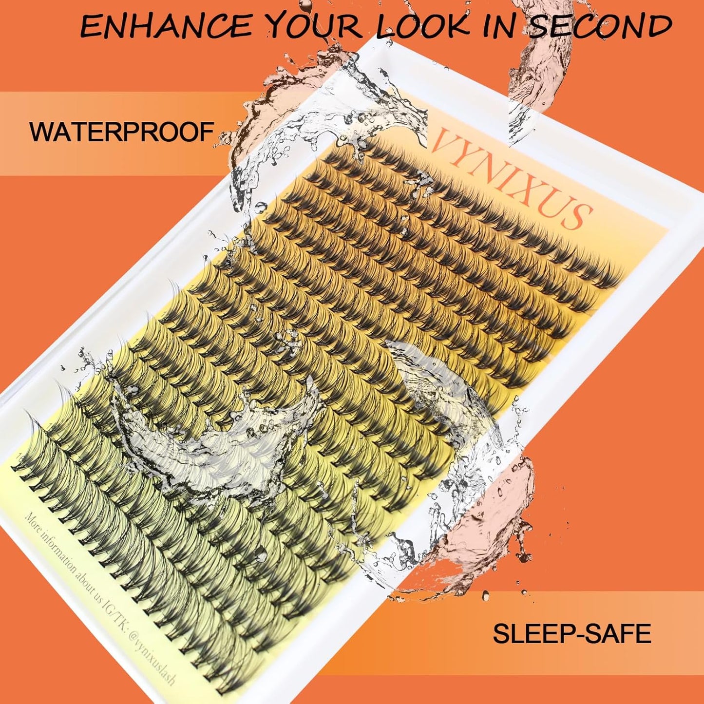 Eyelash Clusters VYNIXUS Lash Clusters Wispy Individual Lashes Cluster Eyelash Extensions D Curl DIY at Home Natural Cluster Lashes (20D-0.07D-Mix8-16)-GlimoraGlow