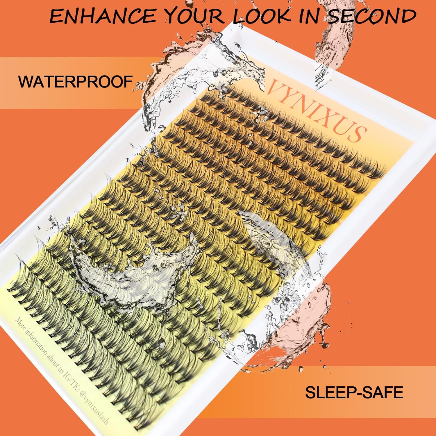 Eyelash Clusters VYNIXUS Lash Clusters Wispy Individual Lashes Cluster Eyelash Extensions D Curl DIY at Home Natural Cluster Lashes (20D-0.07D-Mix8-16)-GlimoraGlow