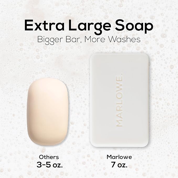 MARLOWE. No. 105 Bar Soap for Men 7 oz (3 Bars) Moisturizing Body Soap, Nourishing & Refreshing with Natural Extracts, Shea Butter, Olive Oil & Green Tea Extracts, Original Sage & Fir Scent-GlimoraGlow