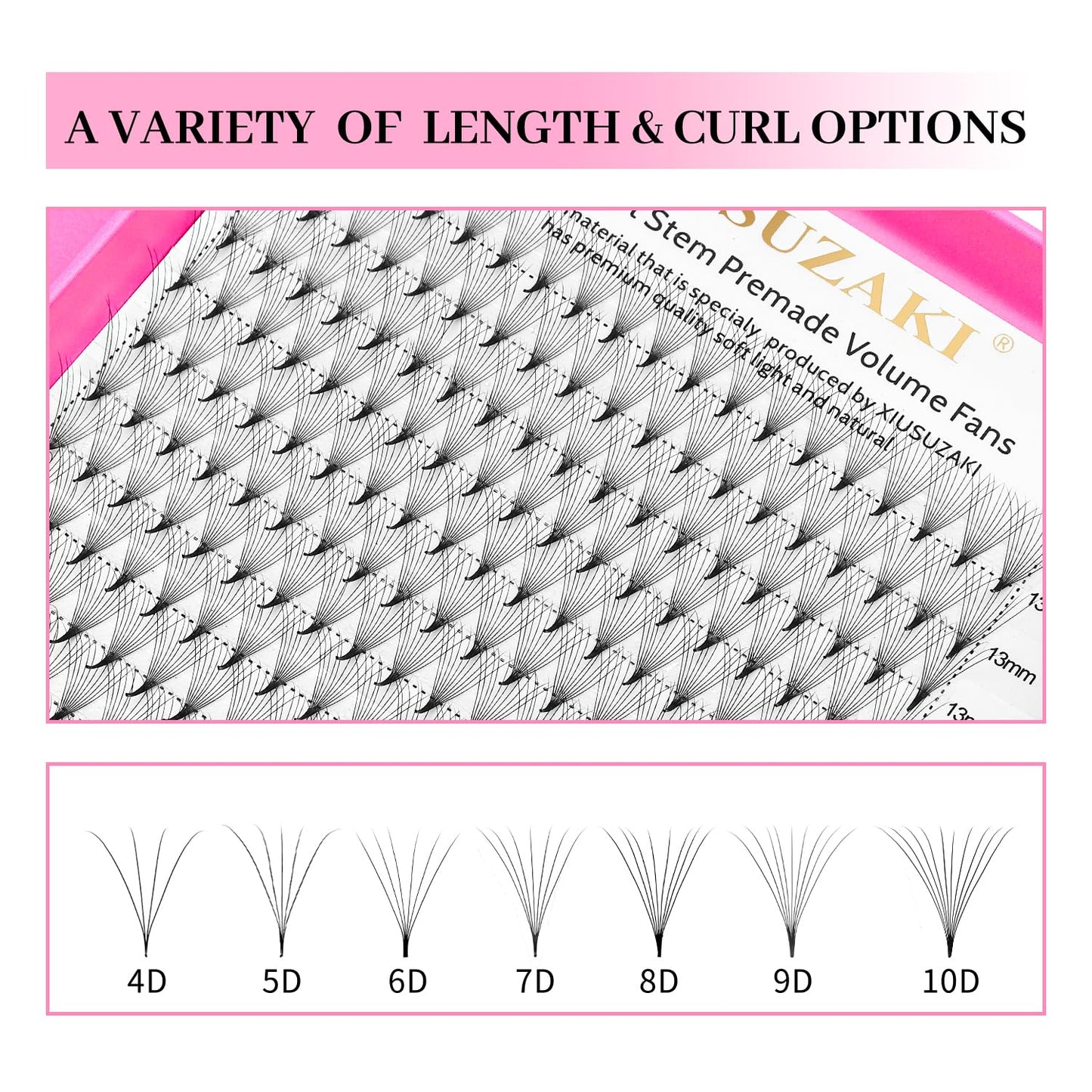 Premade Fans Eyelash Extensions 16D Volume Lash Extensions 0.03 Thickness Eyelash Extension D Curl Premade Lash Fans Mix 9-16mm Fluffy Soft Handmade Lash Fan(16D-0.03-D,9-16mm)-GlimoraGlow