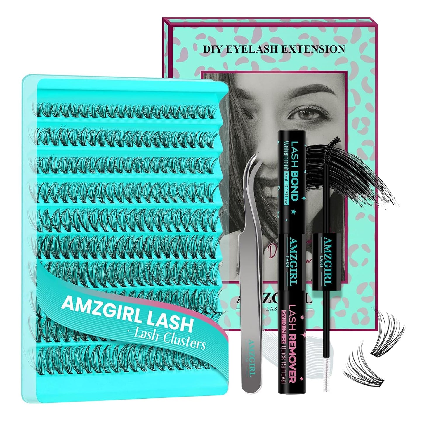 Lash Clusters Kit 200PCS 30D Eyelash Extension Kit D Curl Wispy Eyelash Clusters DIY Natural Individual Lashes Kits Lashes Extensions Kit with Lash Bond and Remover Eyelash Tweezer at Home-GlimoraGlow