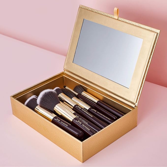 Jessup Makeup Brushes Set Professional Makeup Brush Eyeshadow Blending Powder Foundation Blusher Concealer 25pcs with Cosmetics Storage Box, Zinfandel T285-GlimoraGlow