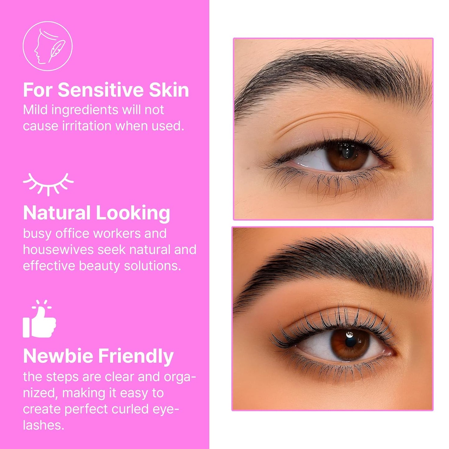 Korean Lash Lift Kit - 5 Sets Eyelash Curling Perm with Upgraded Glue, Easy for Beginner & Professional, Semi Permanent Perming Wave Suitable For Salon, Blue-GlimoraGlow