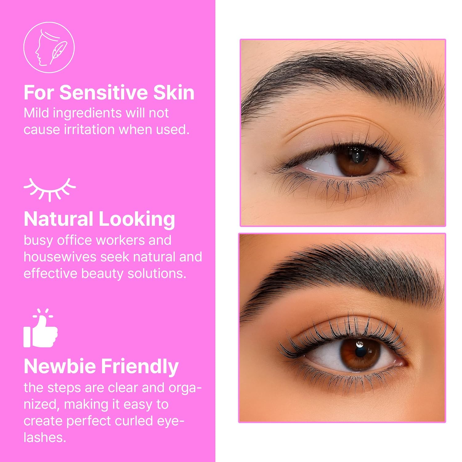 Korean Lash Lift Kit - 5 Sets Eyelash Curling Perm with Upgraded Glue, Easy for Beginner & Professional, Semi Permanent Perming Wave Suitable For Salon, Blue-GlimoraGlow