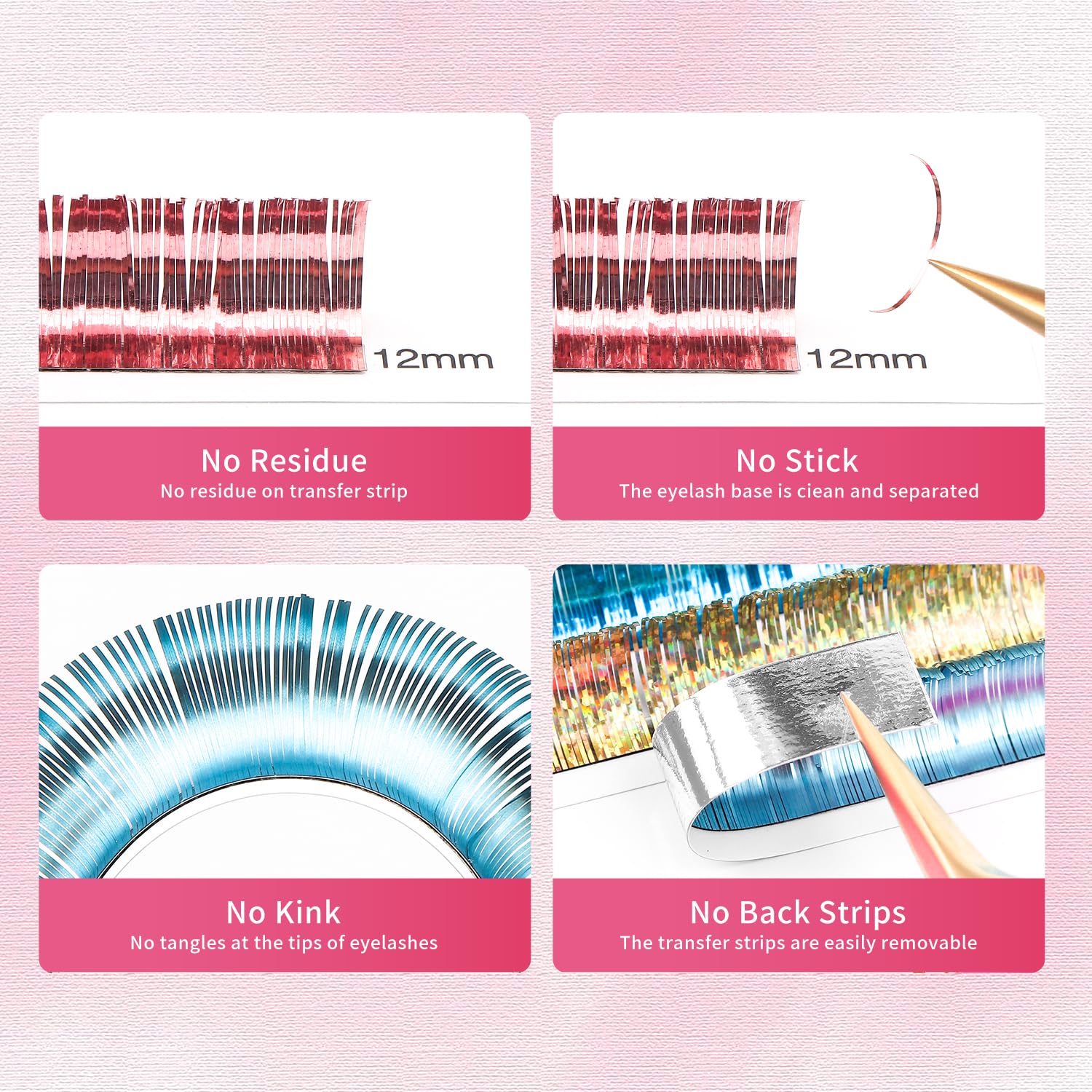 Glitter Spike Tinsel Eyelash Extensions 0.07 Colored Lashes Extension C Curl Lashes 14mm Lash Extensions Soft False Eyelashes Volume Lashes 12 Rows Professional Use(Glitter,0.07-C,14mm)-GlimoraGlow