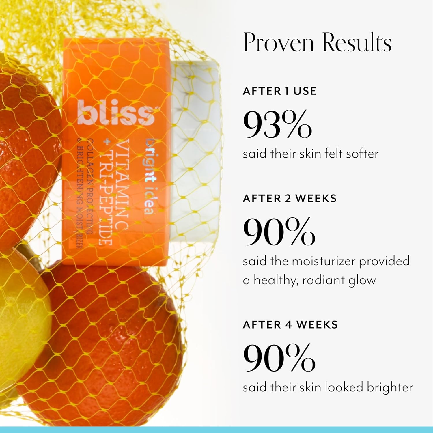 Bliss Vitamin C + Tri-Peptide Brightening Moisturizer | Squalane & Hydration Boosters | Anti-Aging Face Cream for Collagen and Elasticity | Clean Vegan & Cruelty Free 1.7 fl oz-GlimoraGlow